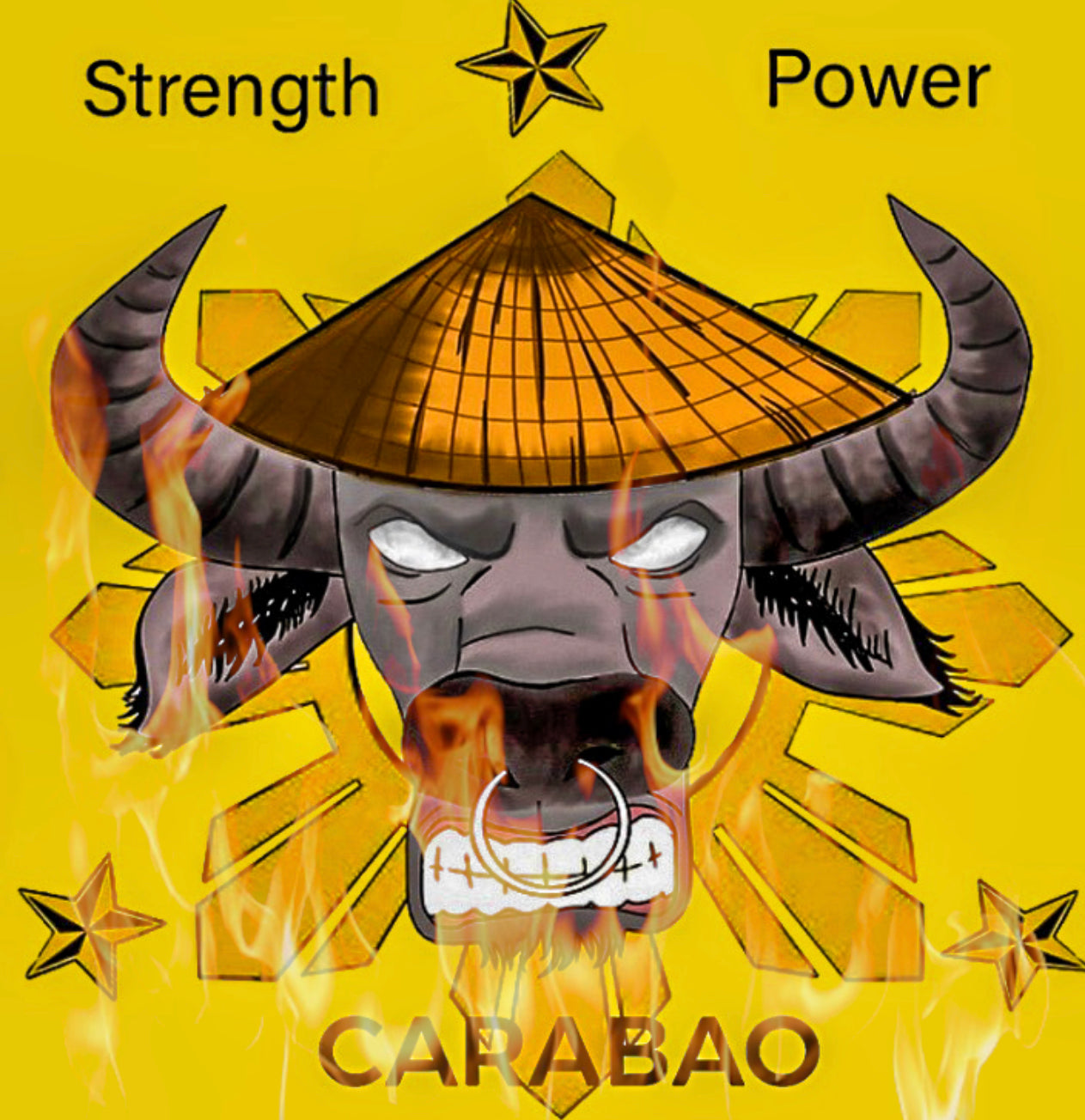 Filipino Carabao Head Logo Yellow T-shirts