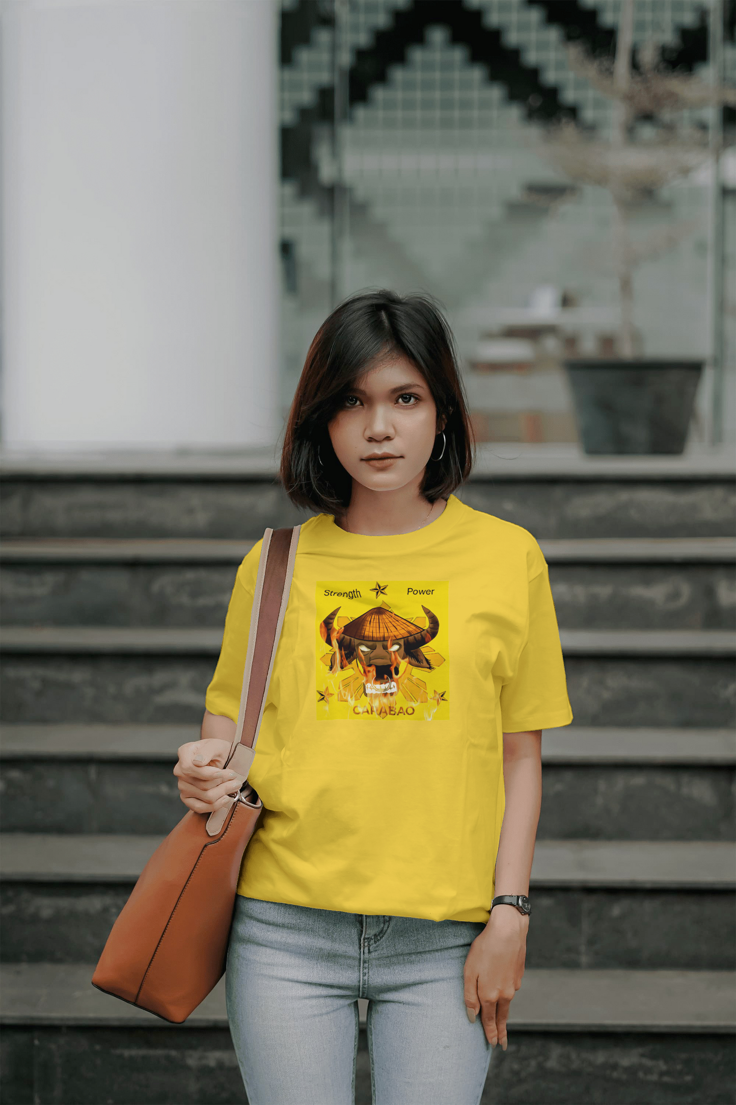 Filipino Carabao Head Logo Yellow T-shirts