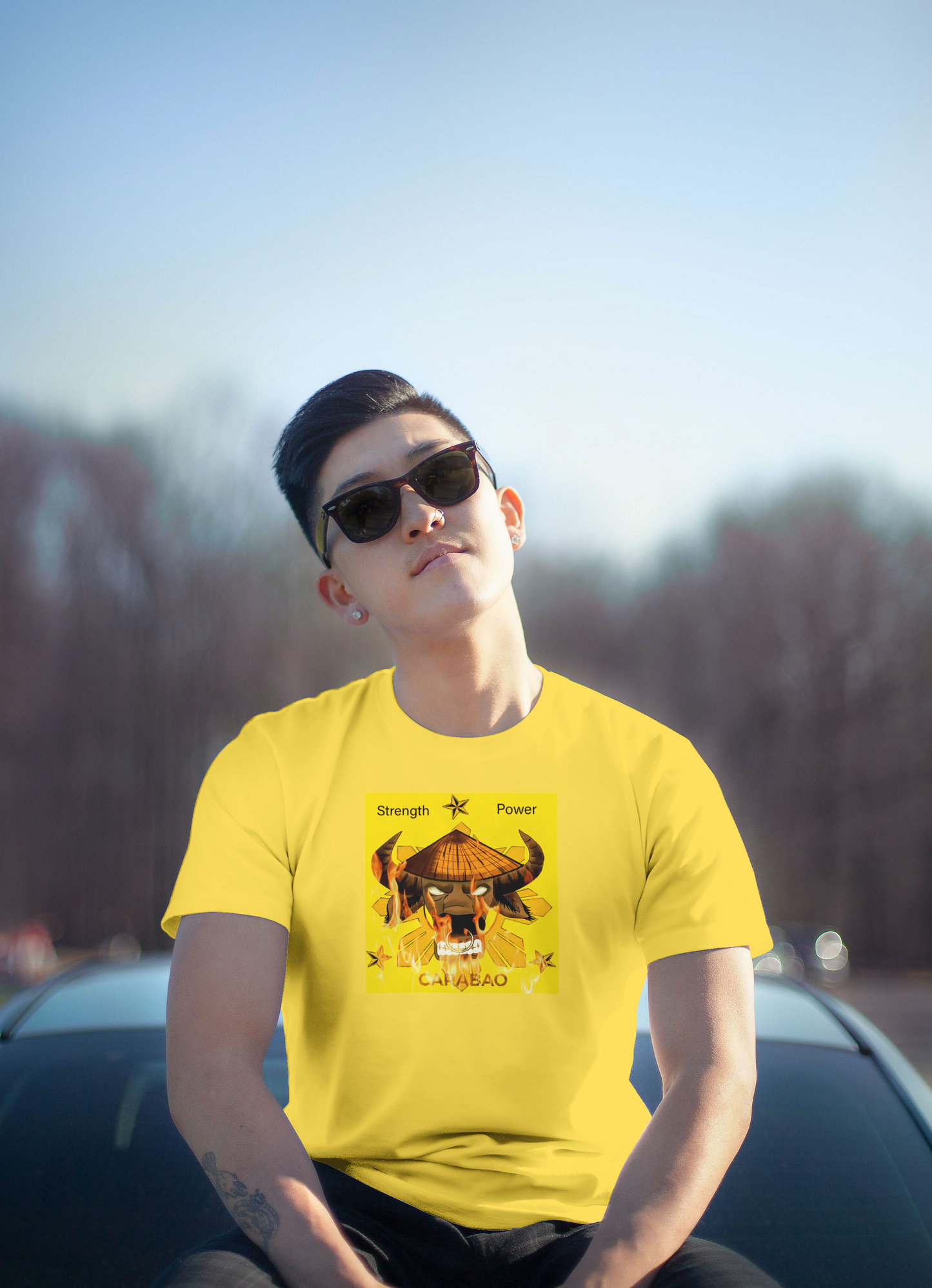 Filipino Carabao Head Logo Yellow T-shirts